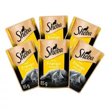 Kit 6 Sachê Sheba Gatos Adultos Frango Assado - 85g