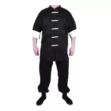 Uniforme Kung Fu Panther Traje Negro Tai Chi Wu Shu