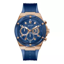 Reloj Guess Gw0425g3 Poseidon Quartz Hombre Color De La Correa Azul Color Del Bisel Oro Rosa Color Del Fondo Oro Rosa