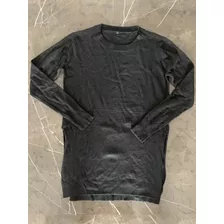 Sweater Mujer Negro Talle 36 Con Tajos De Costado Nuevo