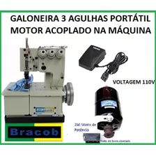 Máquina De Costura Galoneira Bracob Bc2600,3agulhas +máscara Cor Branco 220v