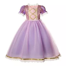 Disfraz Vestido Princesa Rapunzel Largo, Enredados Niñas