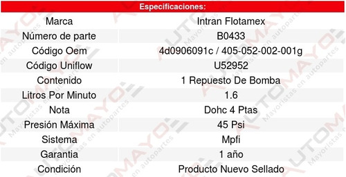 Repuesto Bomba Gasolina Audi S8 4.2l V8 01 Al 03 Intran Foto 2