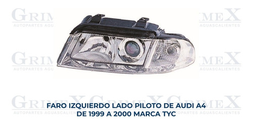 Faro Audi A4 1999-99-2000-00 Tyc Ore Foto 2