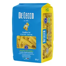 Macarrão De Sêmola De Trigo Grano Duro Fusilli 34 De Cecco Pacote 500g