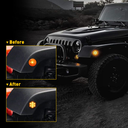 For 2007-2018 Wrangler Jk Smoked Front Bumper Side Marke Aab Foto 9