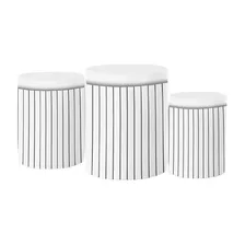 Trio De Capas Cilindros Tecido Sublimado 3d Ripado Branco