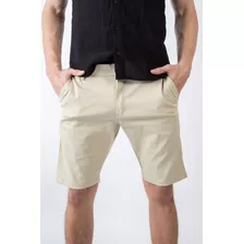 Bermuda Hombre Corte Chino Gabardina Vestir 