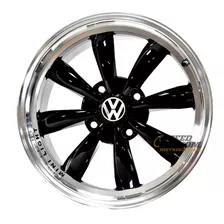 Rines 17x7 Barrenacion 4/130 Para Vocho Vw Logo Black 