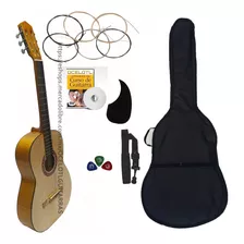 Guitarra Acustica Paquete Mas Completo De Accesorios Color Miel Orientación De La Mano Derecha