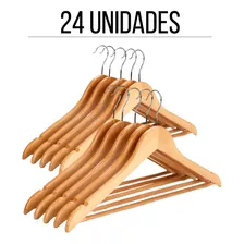 24 Cabides De Madeira Adulto 1ª Linha Atacado Roupa