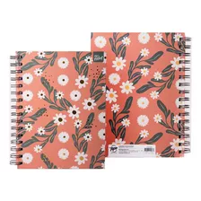 Cuaderno Flores 16x21 Tapa Dura Color Blanco