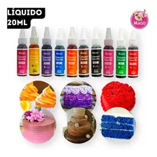 Corante Alimentício Líquido Para Bolos Doces Mago 20ml Cores