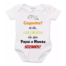 Roupa Body Bebê Personalizado Cegonha Sei Nao Duvida