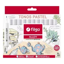 12 Marcadores Artisticos Filgo Alloy Sketch D/punta Pasteles