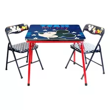 Set De Mesa + 2 Sillas Plegable Para Niños Disney 