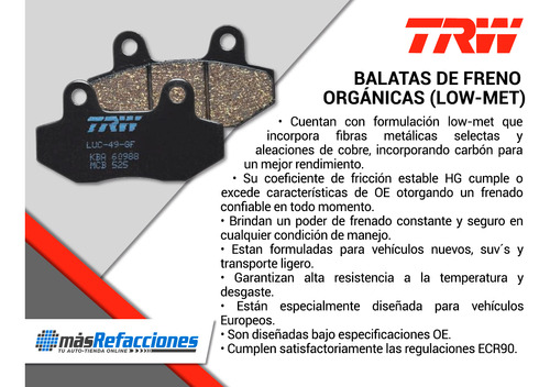 Set Balatas Y Discos Traseros Safrane V6 3.5l 11 Al 15 Trw Foto 4