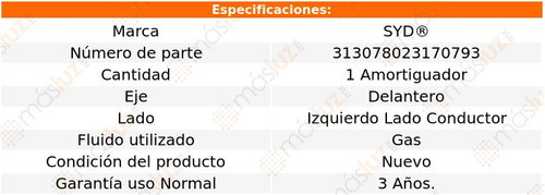 1- Amortiguador Gas Delantero Izquierdo Xl-7 2007/2009 Syd Foto 2