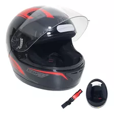 Capacete Moto Fechado Ebf 7 Power Preto Vermelho Tamanho 56