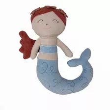 Boneca Sereia Athina De Pano Antialérgico E Lavável Zip Toys