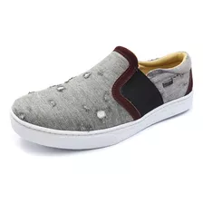 Tênis Iate Slip On Destroyed Jeans Gshoes 1142-3 Cinza