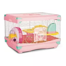 Jaula Plástica Hamster Land Anti-mordidas C/bebedero Sunny Color Rosa