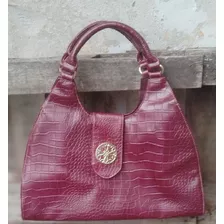 Cartera Bolso Cuero Ecológico Avon Color Bordo 