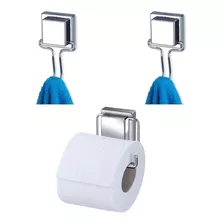 Suporte Papel Higienico Banheiro Lavabo Cabide Toalha Luxo 