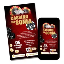 Convite Cassino Las Vegas Digital Virtual Interativo E277