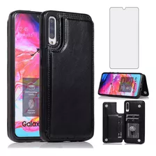 Asuwish - Funda Para Samsung Galaxy A70/ Negro/vidrio