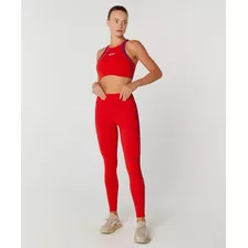 Calça Legging Sport Way Of Life Vermelho Alto Giro Academia