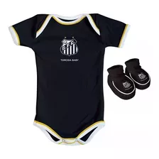 Body Bebê + Pantufa Santos Oficial Torcida Time Promoção