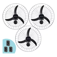 Kit 3 Ventiladores De Parede 60cm 3 Pás 110v/220v Industrial