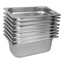 Conjunto 8 Cubas Gn Para Restaurante E Buffet 1/4x100 2,8l