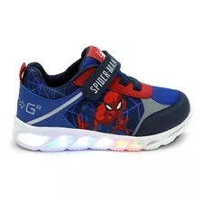 Tenis Original Marvel Spider-man Con Luces Azul Para Niño