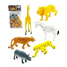 Brinquedo Animais Selvagens De Plástico Leão Tigre Zebra