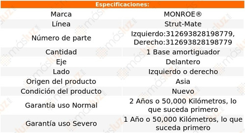 (1) Base Amortiguador Del Strut-mate Der O Izq Relay 05/07 Foto 2