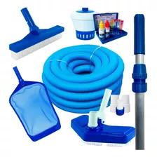 Kit De Limpeza Piscina Alvenaria Fibra Vinil Cabo 2m