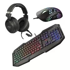 Combo Gamer Periféricos Teclado Mouse Rgb Headset Trust