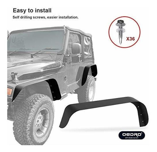 Oedro Fender Bengalas Compatible Para 1997-2006 Jeep Wrangle Foto 3