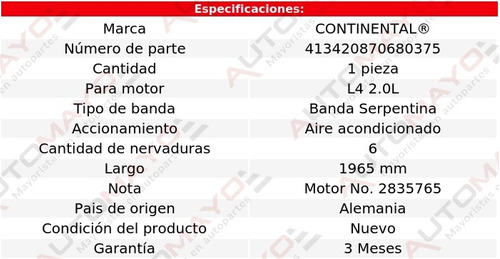 Banda Acc 1965 Mm A/a 156 L4 2.0l Alfa Romeo 02-04 Foto 5