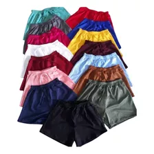 Kit 5 Shorts Soltinho Malha Canelada Plus Size G1 G2 G3