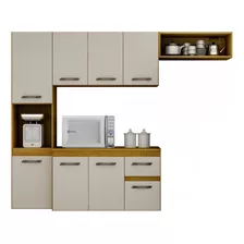 Cozinha Compacta Brisa 8 Portas 1 Gaveta Cinamomo/off White