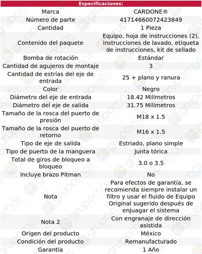 1 Caja Direccin Hidrulica Pontiac Safari 87 Al 89 Reman Foto 4