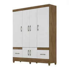 Guarda Roupa Casal 6 Portas 9120 Naturale Branco Moval Cor Nature Branco