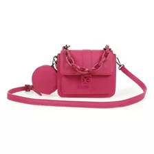 Bolsa Crossbody Cloe Para Mujer Y Monedero Cadena Al Frente Color Rosa