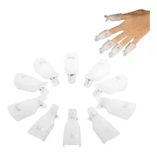 Kit 10 Dedeiras Para Remover Unhas Alongamento Fibra Acrigel Cor Transparente