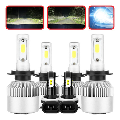 Kit Faros Led 8000lm Luz Alta Y Baja/niebla Para Kia