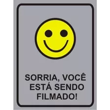 Placa Sorria Vc Esta Sendo Filmado 10,5x13,5 Cm