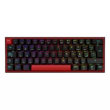 Teclado Mecánico Wireless Redragon Fizz 60% Rgb Sw Red Black